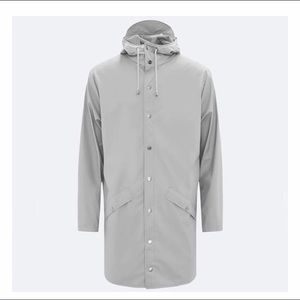 Rains Long Jacket - S/M in Grey
